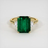 4.17 Ct. Emerald Ring, 18K Yellow Gold 1