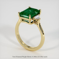 4.17 Ct. Emerald Ring, 18K Yellow Gold 2