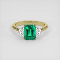 1.55 Ct. Emerald Ring, 18K Yellow Gold 1