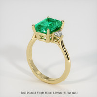 2.52 Ct. Emerald Ring, 18K Yellow Gold 2