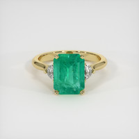 2.96 Ct. Emerald Ring, 18K Yellow Gold 1