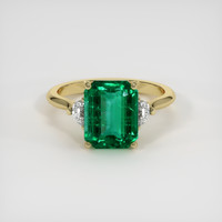 3.32 Ct. Emerald Ring, 18K Yellow Gold 1