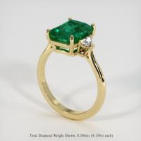 3.32 Ct. Emerald Ring, 18K Yellow Gold 2