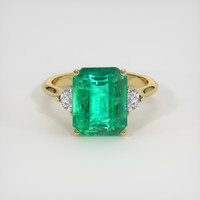 4.97 Ct. Emerald Ring, 18K Yellow Gold 1