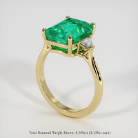 4.97 Ct. Emerald Ring, 18K Yellow Gold 2