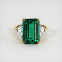 7.99 Ct. Emerald Ring, 18K Yellow Gold 1