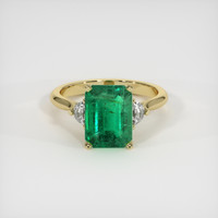 2.94 Ct. Emerald Ring, 18K Yellow Gold 1
