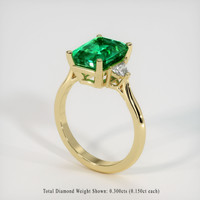 2.94 Ct. Emerald Ring, 18K Yellow Gold 2