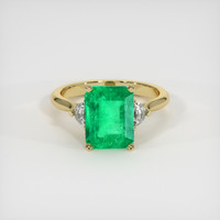 3.11 Ct. Emerald Ring, 18K Yellow Gold 1