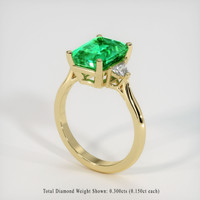 3.11 Ct. Emerald Ring, 18K Yellow Gold 2