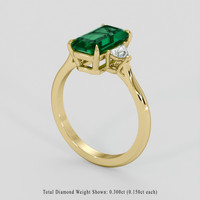 1.95 Ct. Emerald Ring, 18K Yellow Gold 2