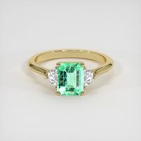 1.22 Ct. Emerald Ring, 18K Yellow Gold 1