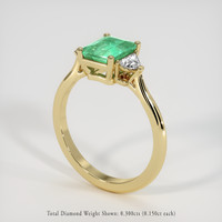 1.22 Ct. Emerald Ring, 18K Yellow Gold 2