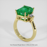 4.51 Ct. Emerald Ring, 18K Yellow Gold 2