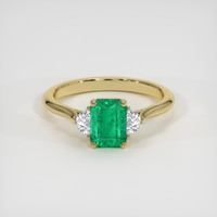 1.21 Ct. Emerald Ring, 18K Yellow Gold 1