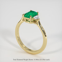 1.21 Ct. Emerald Ring, 18K Yellow Gold 2