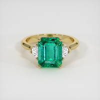 3.29 Ct. Emerald Ring, 18K Yellow Gold 1