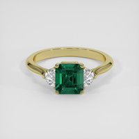 1.25 Ct. Emerald Ring, 18K Yellow Gold 1