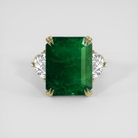 10.61 Ct. Emerald Ring, 18K Yellow Gold 1