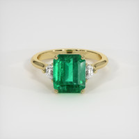 3.75 Ct. Emerald Ring, 18K Yellow Gold 1