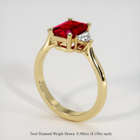 1.48 Ct. Ruby Ring, 18K Yellow Gold 2