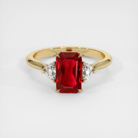 2.01 Ct. Ruby Ring, 18K Yellow Gold 1