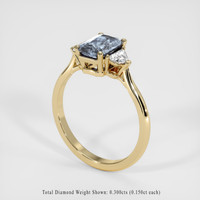 1.26 Ct. Greyish Blue Sapphire Ring, 18K Yellow Gold 2