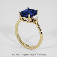 4.02 Ct. Blue Sapphire Ring, 18K Yellow Gold 2