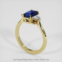 1.64 Ct. Blue Sapphire Ring, 18K Yellow Gold 2