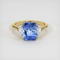 4.03 Ct. Blue Sapphire Ring, 18K Yellow Gold 1