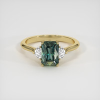 2.65 Ct. Green Sapphire Ring, 18K Yellow Gold 1