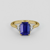 2.42 Ct. Blue Sapphire Ring, 18K Yellow Gold 1