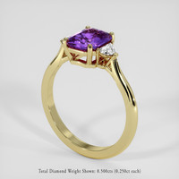 2.24 Ct. Pinkish Purple Sapphire Ring, 18K Yellow Gold 2