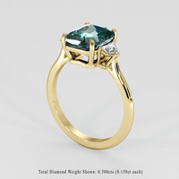 3.57 Ct. Bi Color Sapphire Ring, 18K Yellow Gold 2