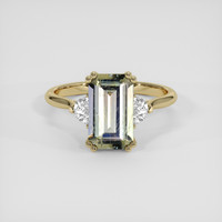 2.59 Ct. Yellowish Green Sapphire Ring, 18K Yellow Gold 1