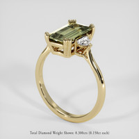 2.59 Ct. Yellowish Green Sapphire Ring, 18K Yellow Gold 2