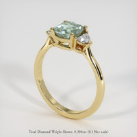 1.58 Ct. Bluish Green Sapphire Ring, 18K Yellow Gold 2