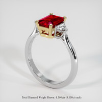 1.48 Ct. Ruby Ring, 14K Yellow & White 2