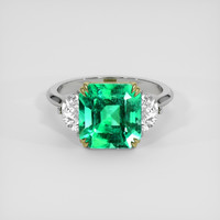 5.07 Ct. Emerald Ring, 18K Yellow & White 1
