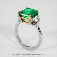5.07 Ct. Emerald Ring, 18K Yellow & White 2