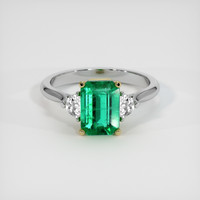 1.86 Ct. Emerald Ring, 18K Yellow & White 1