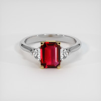 1.48 Ct. Ruby Ring, 18K Yellow & White 1