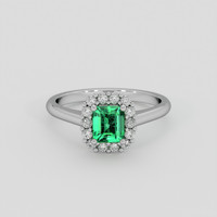 0.78 Ct. Emerald Ring, Platinum 950 1