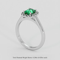 0.78 Ct. Emerald Ring, Platinum 950 2