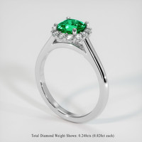 0.93 Ct. Emerald Ring, Platinum 950 2