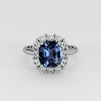 3.08 Ct. Blue Spinel Ring, Platinum 950 1