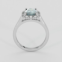 2.66 Ct. Bluish Green Sapphire Ring, Platinum 950 3