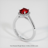 1.65 Ct. Ruby Ring, 14K White Gold 2