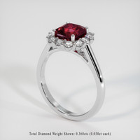 2.03 Ct. Ruby Ring, 14K White Gold 2