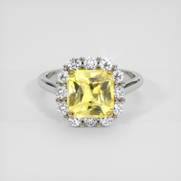 4.66 Ct. Yellow Sapphire Ring, 14K White Gold 1